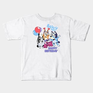 Bluey Happy Birthday Kids T-Shirt